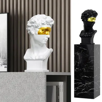 Nordic Rășină Statuia Lui David Sculptura Acasă Decorare Arta Abstractă Modernă Mini Sculptura Schiță Model Ochi Cadouri Creative