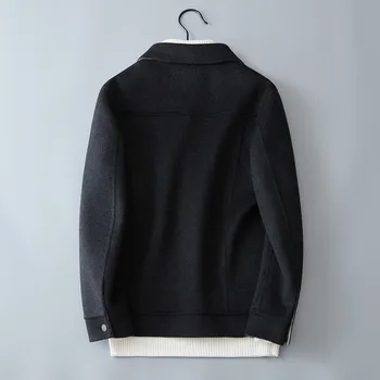 NOUL Brand mens Dublă cu Lână Coats de Iarnă pentru Bărbați haina groasa de Afaceri jachete Casual 2018 bărbați de Lână & Amestecuri Plus Dimensiune M-3XL