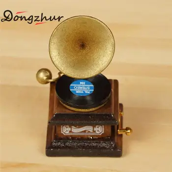 Dongzhur Nou Ultra-compact Retro Fonograf casă de Păpuși în Miniatură 1:12 Mobilier Mini Accesorii DIY Casa Papusa WWP1123