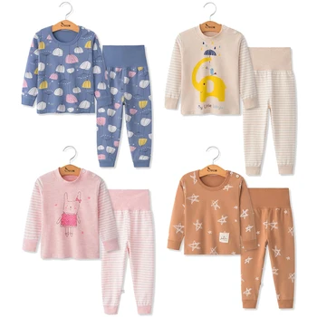 2020 Toamna Iarna Copii Seturi de Pijamale Copii Fată Băiat Haine Pijamale Fete Pijamas Copii Băieți Fete cu Maneca Lunga tricou+Pantaloni 2 buc