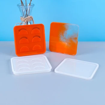 2 buc/Set Meserii DIY Cristal Rășină Epoxidică Mucegai Geană Cutie de Depozitare Silicon Mucegai M2EA