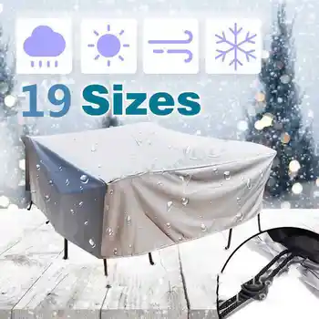 Terasă în aer liber, mobilier de grădină acopere de ploaie și zăpadă husa scaun acopera canapea, masă și scaun mobilier de acoperire de argint