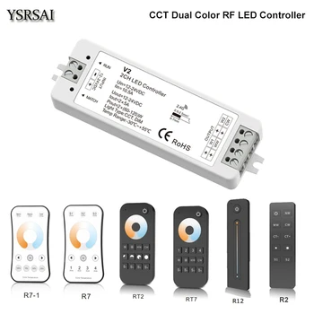 Alb cald/Alb Rece Culoare Dual LED Strip 4-Zona de CCT Controller DC12V 24V 10A 2.4 G RF Touch de la Distanță fără Fir pentru Dual LED-uri de Culoare