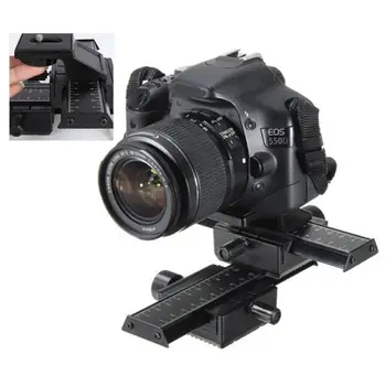 FFYY-4 Mod de Focalizare Feroviar Slider Suport pentru aparat Foto DSLR de Focalizare Macro Fotografie pentru Canon Nikon Sony (Negru)