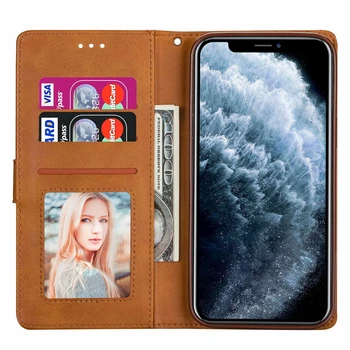 Fermoar din Piele PU Flip Portofel Caz Acoperire cu Sloturi pentru Carduri pentru iPhone 12 Mini 11 Pro Xs Max XR X 8 7 6 6S Plus SE 2020 Telefon Coque