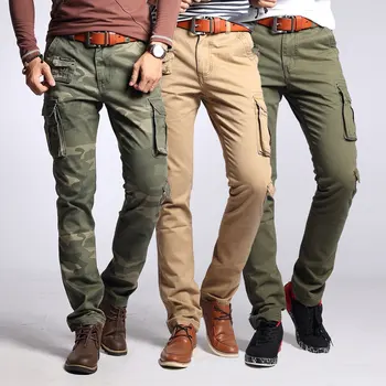 2020 Nou Designer De Moda Pentru Bărbați Blugi Slim Fit Multi Buzunare Casual Pantaloni Bărbați În Aer Liber Camuflaj Pantaloni Militare Homme