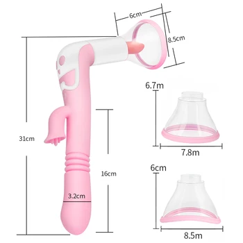 Muie Suge Clitorisul Vibrator pentru Femei Încălzire Biberon Fraier Mare Lins Limba Magic Wand Massager Vagin, Penis artificial Jucarii Sexuale