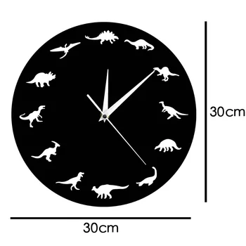 Diverse Dinozauri Silueta Ceas De Perete Copil De Cameră Decor Dinozaur Ceas Modern Mișcarea Tăcut Cuarț Iconic Acrilice Ceas