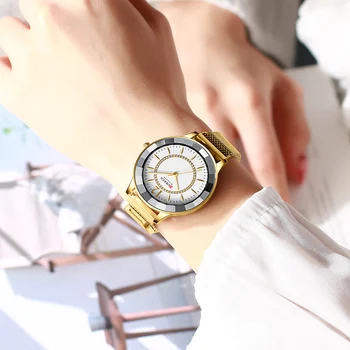 CURREN Fermecător Stras Cuarț Ceas de Design de Moda Ceasuri Femei Banda din Oțel Inoxidabil Ceas de sex Feminin de Lux reloj mujer