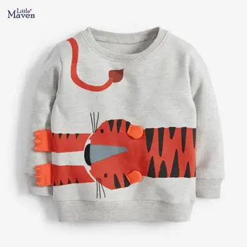 Puțin Maven 2020 Toamna Băiat Brand De Haine Copii Hanorace & Tricouri Baiat Din Bumbac Pulover Animal Print Copii Jachete 51775