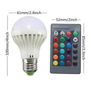 AC85-265V E27 Bec LED RGB 16 Culori Magic LED Noapte Lumina Lămpii Estompat Lumina de Scena cu 24key Control de la Distanță de Vacanță Lumina