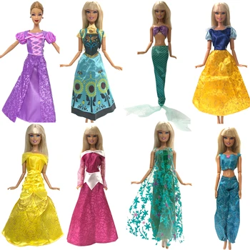 NK Set 5 Aleatoriu Papusa Printesa Rochie de Basm Rochie de Mireasa Rochie de Petrecere Tinuta Pentru Papusa Barbie cel Mai bun Cosplay Fetelor Cadou