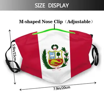 Mască de protecție cu filtru Peru Steagul anti praf PM2.5 reutilizarea adult teen fata de copil