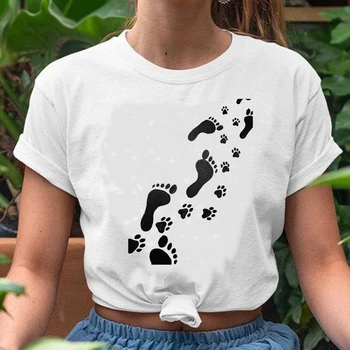 Femeile Grafic Prietenii Câine Drăguț Moda cu Maneci Scurte 90 Trend Primavara-Vara Print Feminin, Tricou Haine Doamnă Topuri Tees T-Shirt