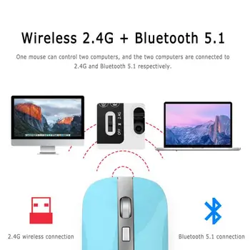 2.4 Ghz Dual Mode 1600 DPI Optic Wireless Bluetooth Mouse de Calculator Receptor USB Super Slim Mouse-ul Pentru PC, Laptop Mouse-ul fără Fir