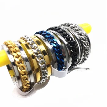 MIXMAX 30buc spinner Ring Bărbați Femei lanț din oțel inoxidabil 5 culori amestecate decor elegant deget inelul de lux Bijuterii