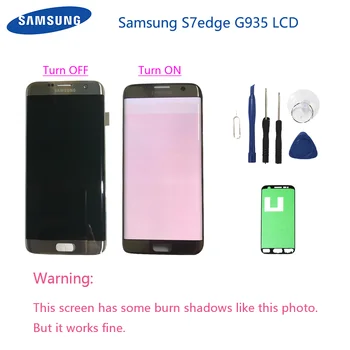 Original Pentru Samsung Galaxy S7 Edge G935A G935F G935V Burn-in Umbra Display LCD Touch Screen Digitizer Cu Cadru