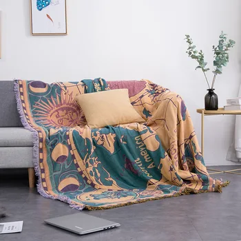 Stil scandinav bumbac full-acoperire pătură canapea, canapea capac, capac de praf, harta lumii canapea prosop, pătură
