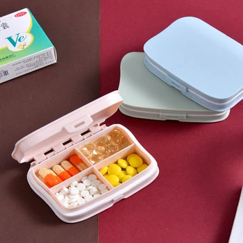 Pliabil Cutie Mini Container De Droguri Comprimat De Stocare A Călători Caz, Titularul Drăguț Pastila Cutii De Medicina Caz Recipient Organizator Roz