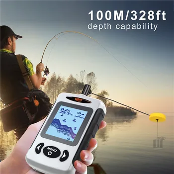 De Vânzare la cald Portabil de Pescuit, Sonar Fish Finder camera FF718 de Pescuit Instrumentul de Alarmă Traductor Senzor Sonar 100M Adâncime pește finder