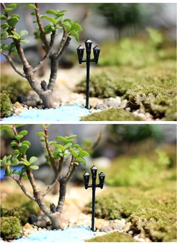 10BUC Miniatură Statuie Lumini Figurina Decor Mini Zână Grădină de Desene animate Clădire Moss Ornamente Miniatură Rășină Ornament