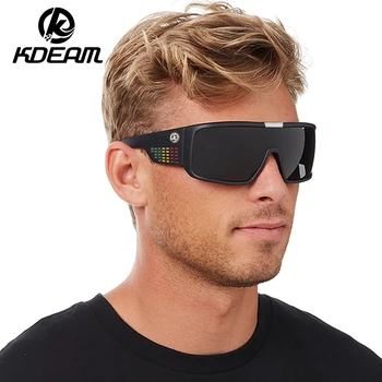 KDEAM Brand-ochelarii de Soare Sport Barbati Ochelari de soare Ochelari de Soare Polarizat Windproof Scut Cadru de Reflexie Original caz