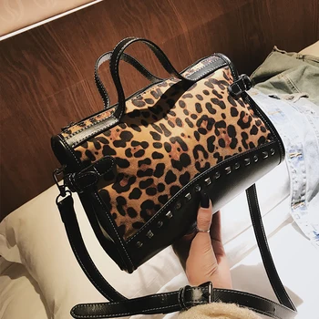 Sexy Leopard Ladies Tote sac Mare 2018 Noua Moda Retro de Înaltă calitate piele de Căprioară Femei Designer de Geantă Mare de Umăr Geanta Messenger