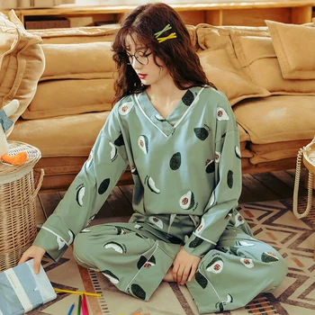 Femei Seturi de Pijamale Plus Dimensiune Femme Noapte Casual Homewear Body Bumbac, Pijamale Desene animate V-Neck Pijama Pijama M-3XL Mai bun