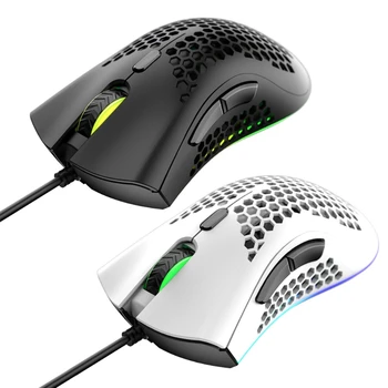 Ușor M7 Mouse de Gaming Fagure de miere Shell Ergonomic Șoareci cu Frânghie Moale, Cablu pentru Calculator Gamer Periferice pentru computere