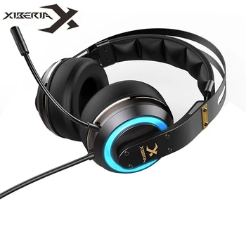 Xiberia T19 Grele Bass Căști de Gaming Stereo USB LED Lumină de Control cu Fir Căști cu Active Noise Cancelling HD Microfon pentru PUBG