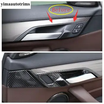 Fibra de Carbon / Mat Accesorii Pentru BMW X1 F48 2016 - 2020 Interior Usa Masina Trage mânerul ușii Mâner de Mână strângându Castron Capac Ornamental
