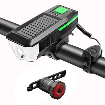 Impermeabil Față de Bicicletă din Spate de Lumina Solară de Biciclete Faruri Claxon Auto de Frână MTB Stop USB Exigibilă LED Lanterna Bicicleta