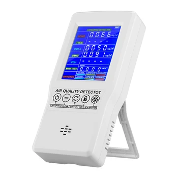 Detector de Calitate a aerului PM2.5 PM10 Formaldehidă HCHO TVOC CO2 LCD Digital Detector analizor de gaze