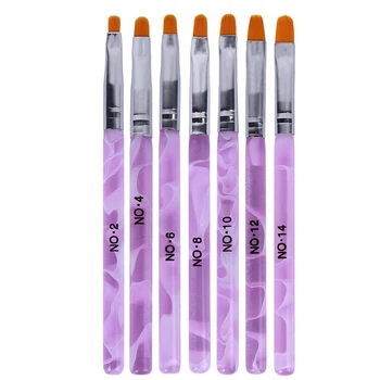 BQAN 7pcs/set Acrilic se Ocupe de Design Nail Art Pensula de Desen, Pictura Flori de Sculptură Pix UV Manichiura cu Gel Instrument Extension Builder