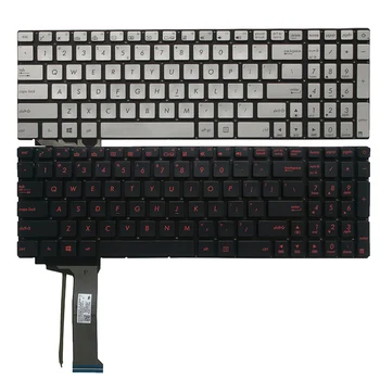 NE-tastatura laptop pentru ASUS G551 G551J G551JK G551JM G551JW G551JX G551VW cu iluminare din spate argintiu/rosu tastatură engleză