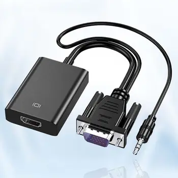 VGA la HDMI Convertor - Cablu VGA de sex Feminin de sex Masculin la HDMI cu Adaptor de 3,5 mm Ieșire pentru Laptop PC-ul la HDTV Proiector