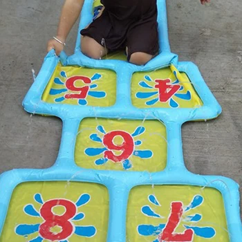 Curtea Numărul De Copii Piscină De Vară Șotron Joc În Aer Liber Saltea Gonflabila Jucărie Distractiv Splash Joc De Apă Cu Sprinklere Accesorii