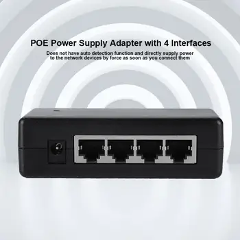DC12V-48V 4 Porturi PoE Power Adapter PoE Ethernet Alimentare Injector DC12V-48V pentru Camera IP