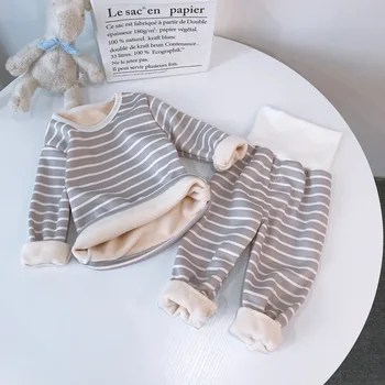 2021 Pluș Pijama Baby Boy Set De Haine Pentru Fetite, Haine Copii Haine Băiat Lenjerie De Corp Termice Băiatul În Pijamale Costum De 1-5 Ani