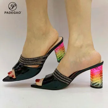2020 INS Nou Design Italian Pantofi în Culoarea Negru Nigerian Femei Pantofi pentru Rochie de Mireasa