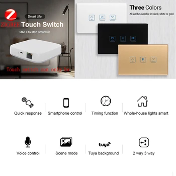 Somgoms ZigBee Smart Touch Dimmer /Evantai / Perdea Comutator Ac90-240v Tuya Aplicație de Control Alexa Google Acasa Compatibil Cu/Ne