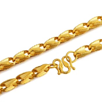 24k Aur Galben Dragon Os Lanț Colier Pentru Bărbați Clasice 7mm 60cm Șarpe Os Colier de Aur Bijuterii Fine Cadouri de Nunta
