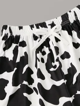 Imprimare de vacă Drăguț Pijamale de Bumbac 2020 Pijama Verano Mujer Set de Pijamale Femei Haine de Acasă Pijamale cu pantaloni Scurți Pizama Damska