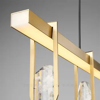 Modern, Simplu de CONDUS Candelabru Sala de Mese Insula de Cristal Lung Agățat Lampă de Bucătărie de Restaurant, Bar de Designer Creativ Program de Aur