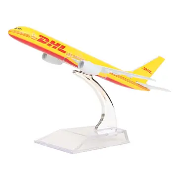 B757 DHL Kargo 16CM Metal Avion de Model de Model de Avion de Aeronave Model de kit de Constructii Jucărie Pentru Copii