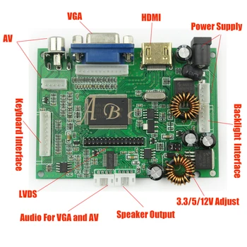 1 buc Universal HDMI, VGA 2AV Audio-Video 30P LVDS Controler de Bord Modul Monitor Kit pentru Raspberry PI 3 LCD Display LED Panel