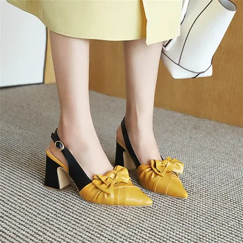 ASUMER 2020 nou sosiți femei pompe bowknot catarama subliniat toe pantofi singur pătrat moda cu toc casual pantofi de partid doamnelor