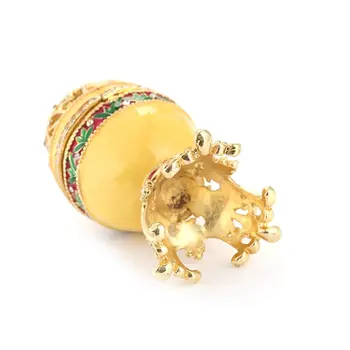 Aur Faberge-Ouă Pictate manual, Bijuterii Breloc Cutie Cadou pentru Paște Decor Acasă X7JB