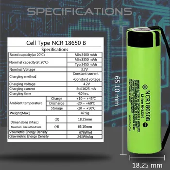 DIY Bateria 18650 3.7 V NCR18650B 3400mah Baterie Reîncărcabilă Litiu-ion de Sudare Nichel Foaie de baterii șurubelniță acumulator