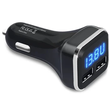 Incarcator auto voltmetru Monitor Baterie Auto cu LED-uri Tensiune & Amp Display pentru iPhone 11 / Xs ,Galaxy S20 / S10